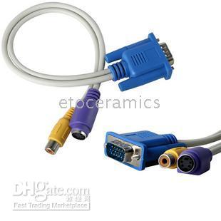 CAVO ADATTATORE CONVERTITORE VIDEO VGA D-SUB A TV RCA S PC