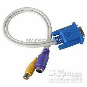 CAVO ADATTATORE CONVERTITORE VIDEO VGA D-SUB A TV RCA S PC