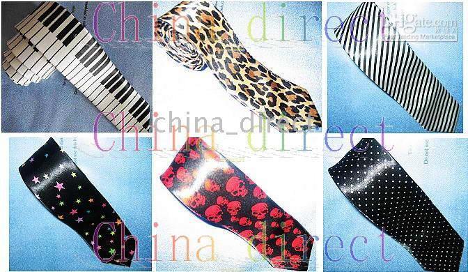 Slim Skinny Tie Neck Krawat Męskie Krawaty Krawaty Neck Solidna Płytka Pasek Assorted 100 sztuk / partia # 1329