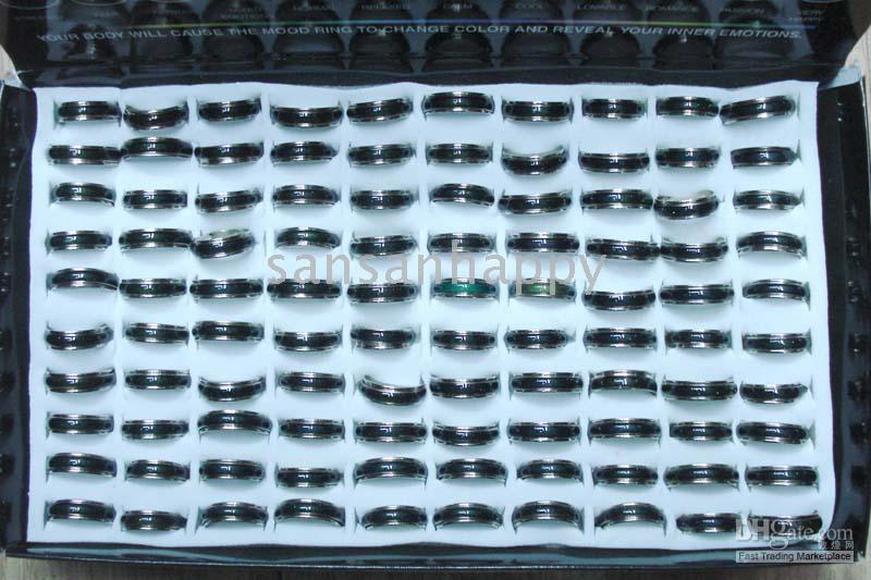 

wholesale 6mm mood ring will change colors stainless steel 100pcs