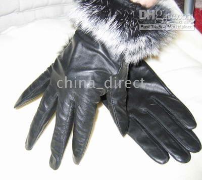 leather gloves fur fringed 5 fingure glove skin gloves LEATHER GLOVES 12pairs/lot