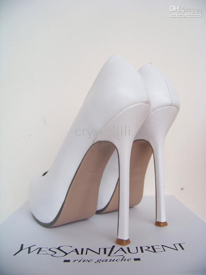 ysl white heels