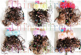 kids girls Wig Fall Hairpiece Extension Hair Piece periwig 36 pairs/lot