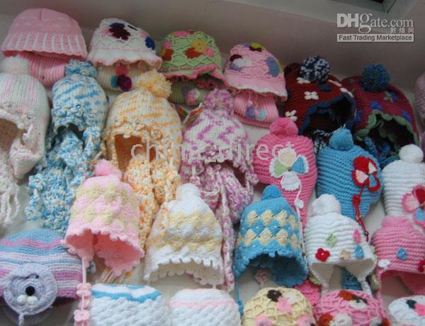 girls Beanie Boys Cap Crochet Bonnet tamhat Hats 24pcs/lot #1380