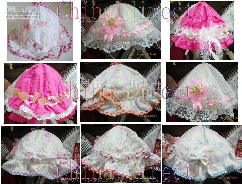 Gemengd ontwerp baby meisje sunhat hoed cap zon hat 30pcs / lot