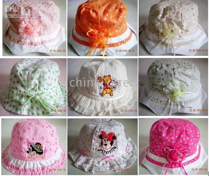New Mixed design Infant Girls Sunhat Hat cap sun hat 30pcs/lot