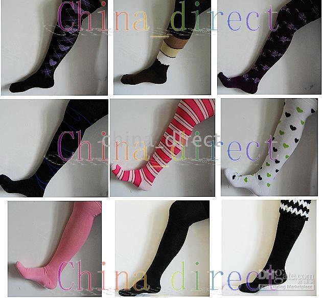 Thigh Knee Socks Knee High Stockings tights Knee-High Socks Leg Warmer 102pairs/lot Factory's sale