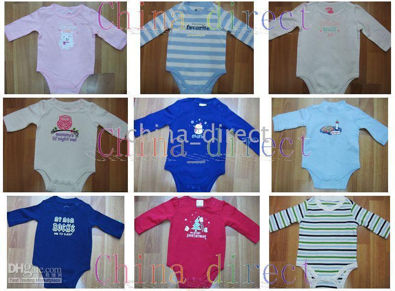 long sleeve Romper Bodysuits Oneises babysuit Rompers Baby pajamas 40pc/lot