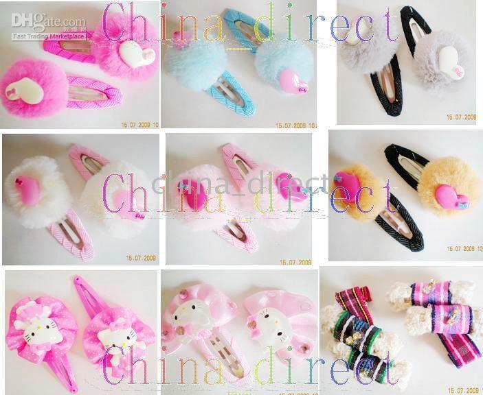 Grampos da garra do cabelo das meninas Grampo instantâneo do cabelo Arcos hairbow da menina de Barrette 100pairs / lot