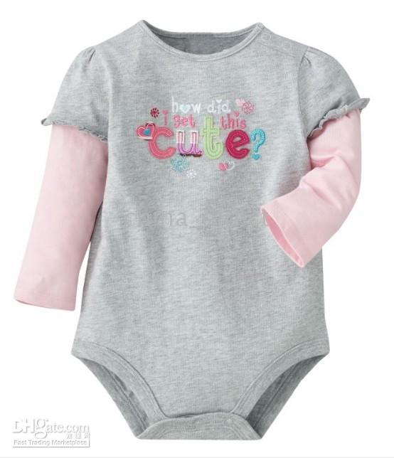 long sleeve Romper Bodysuits Oneises babysuit Rompers Baby pajamas 40pc/lot-image-45672291