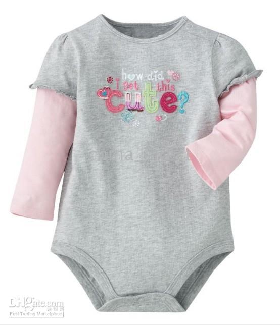 긴 소매 Romper Bodysuits Oneises babysuit Rompers 아기 잠옷 40pc / lot