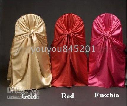 100 stks Satin Universal Chair Covers for Wedding Party Hotel