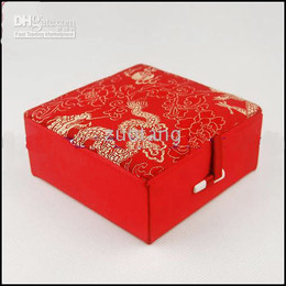 Cotton Filled Bracelet Gift Box Wholesale size 4x4x1.8 inch 48pcs/lot Mix Colour Silk Fabric