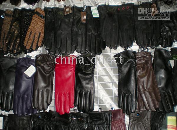 Womens' 100% Real Leather Gloves goat Leather skin gloves LEATHER GLOVES Womens 10pairs/lot #1346
