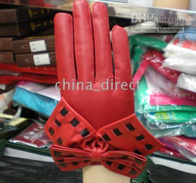 Ribbon Style Soft Leather Gloves Kvinnors handske12 par / mycket