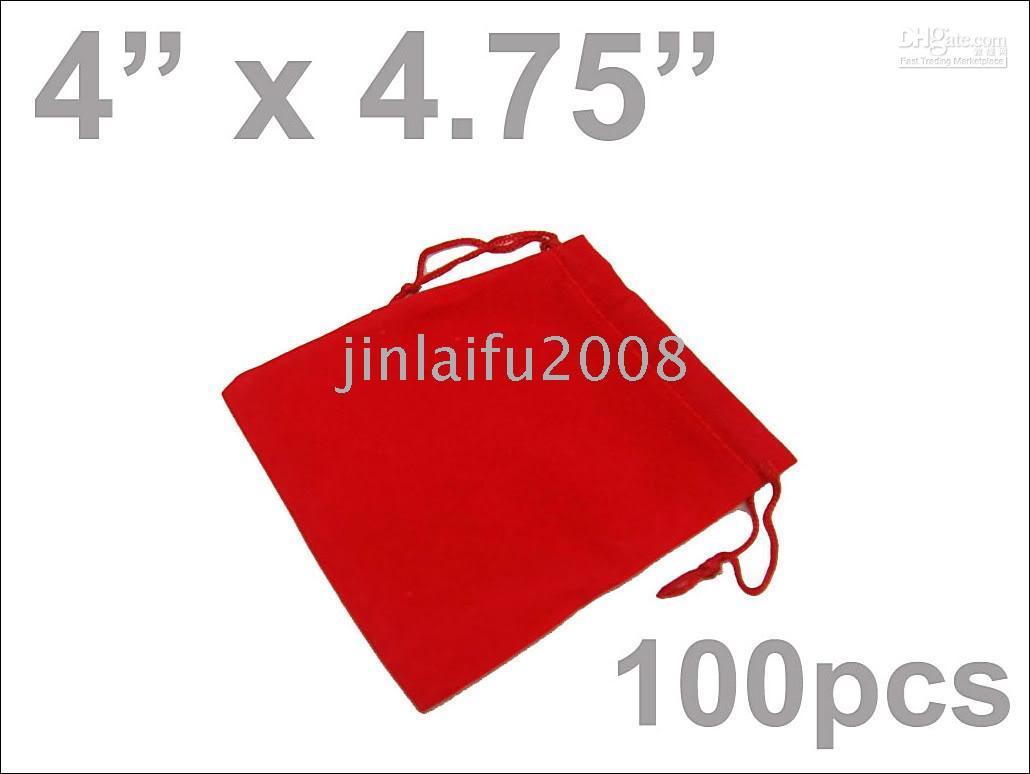 WHOLESALE LOT OF RED VELVET JEWELLERY POUCHES 10x12cm