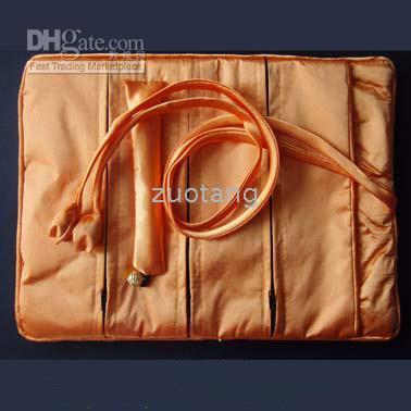 Billiga Smycken Gift Roll Ring Storage Påse 10st Mix Color 9 * 6 tum Silk Brocade Rope Zipper Väskor