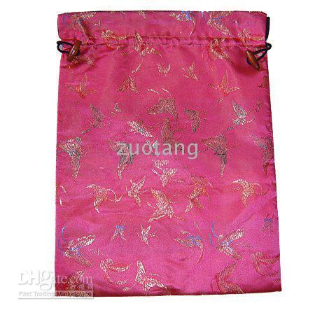 Gorgeous Bunk Drawstring Bra Underkläder Travel Bags Storage Silk Brocade Tryckt Presentförpackning Påsar 10st / Lot Mix Färg Gratis frakt