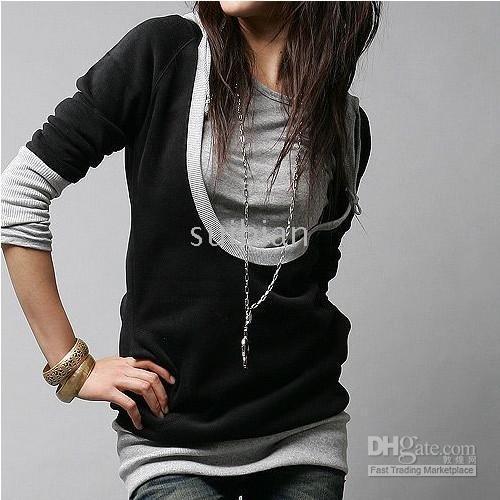 2021 Hot! New Womens Ms. Sweater Coat Sweaters Japan Trendy Sexy Faux Hoody Top Black Vtg 