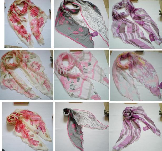 Ladies fashion silk girls scarves Womens Silk scarf SCARF 12pcs/lot