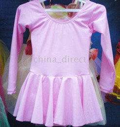 Elastic Girls Ballet Dance Dress Leotard long sleeve skate dress 10pcs/lot Mixed Colour #1749