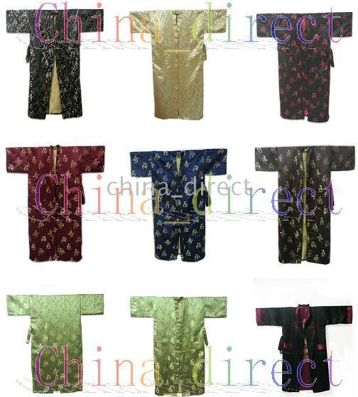 Mäns Satin Pajama Lingerie Sleepwear Robe Kimono PJs 10st / Lot Ny