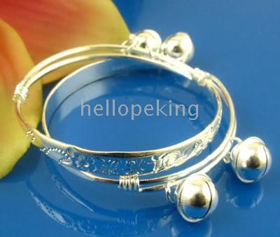 

Wholesale cheap 925 sterling silver 2pc/1pair baby bracelet bangle, Black