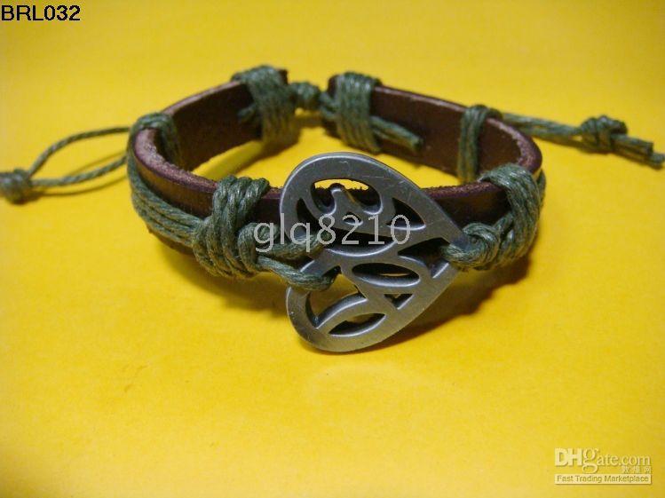 Discounts Ethnic trible leather Braided and alloy Bracelets handmade adjustiable in stock mix order 30PCS