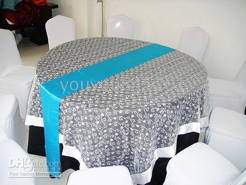 Runner da tavolo in raso blu turchese da 50 pezzi per 14''*108'' per matrimoni, feste, hotel, 232 colori tra cui scegliere