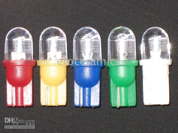 car LED Lamp Wedge interior indicator DASHBOARD LED T10 SIDE LIGHT BULB W5W 194 158 Round head Concave head White Blue Yellow Red Green