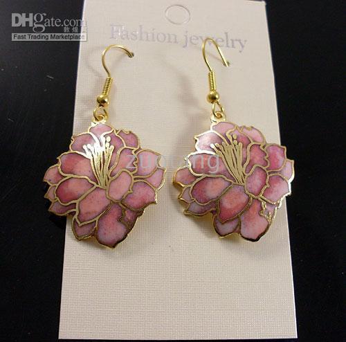 Flower Earring New Design Earring Fashion Eardrop Personality Cloisonne Earrings 30 Pair mix Free-image-72106278