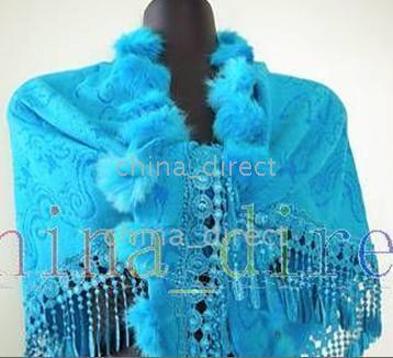 2016 Rabbit Fur Ball Fringed Scarves Ponchos Szalik Szal Okładki Szale 10 sztuk / partia Nowy