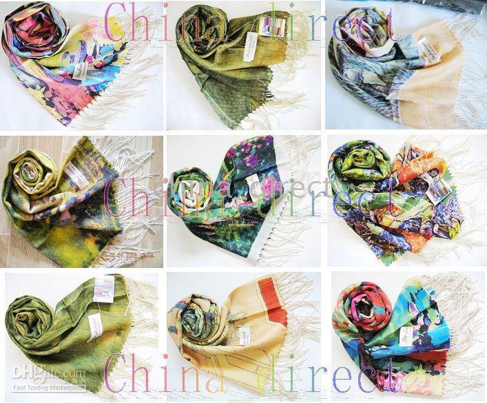 화려한 캐시미어 스카프 pashmina 폰초 스카프 목도리 랩 12pc / lot # 2070