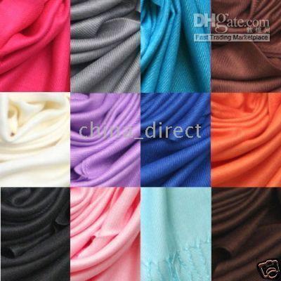 Pashmina feeling Scialle di seta Avvolge Sciarpa Sciarpe da collo da donna 2 toni 30 colori 30 pezzi / lotto # A1002