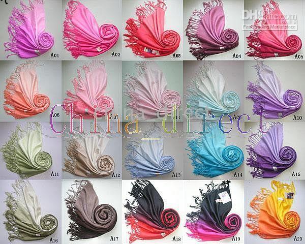 Pashmina feeling Silk Shawl Wraps Scarf Womens Neck Scarves 2-Tone 30 Colors 30pcs/lot#A1002