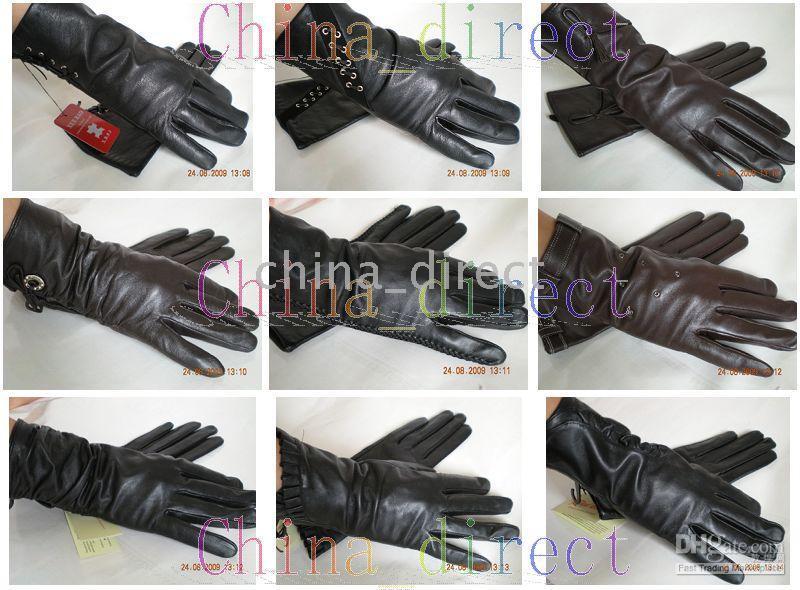 Damskie prawdziwe skórzane rękawiczki skóry rękawiczki skórzane rękawiczki 25 ptas / partia Nowy projekt wysokiej jakości # 1345
