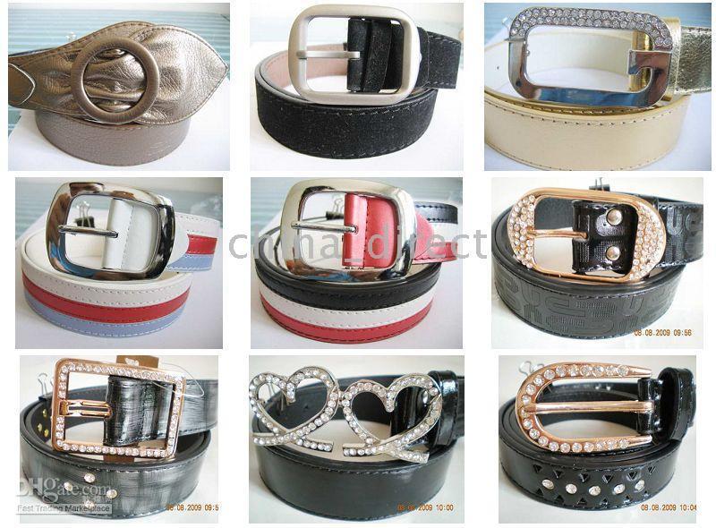 JOLIE Mesdames Mode Cristaux Ceinture BUCKLE Femmes Ceintures en cuir 25pcs / lot nice