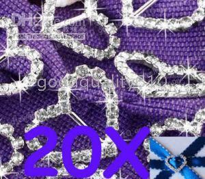 Curseur de boucle en strass en forme de cœur, 20 pièces, 25mm, Scrapbooking, pour emballage cadeau, décoration de mariage