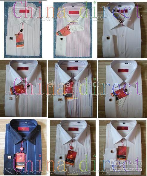 French Cuff Dress Shirt Men's dress Shirts,Business shirts Dress shirt Chinese brand 10pcs/lot #1707
