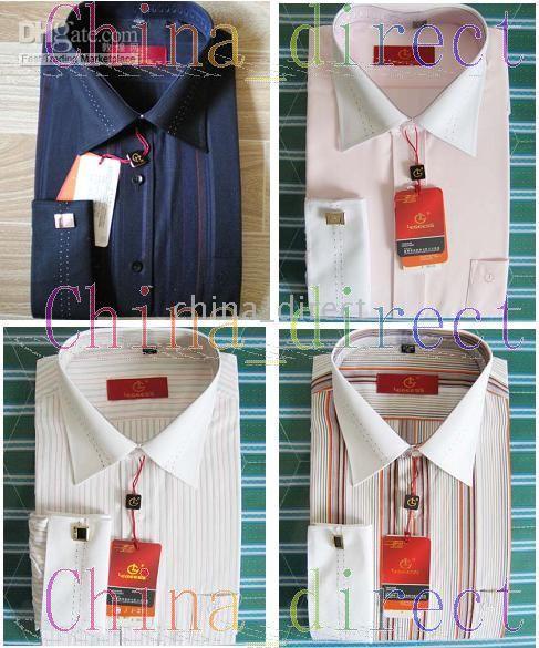 French Cuff Dress Shirt Men's dress Shirts,Business shirts Dress shirt Chinese brand 10pcs/lot #1707