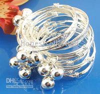 Wholesale cheap 925 sterling silver 10pc baby bracelet bangl...