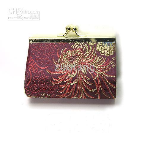 Mini Favor Bags size 7.5x4.5 cm Stock Silk Flower Metal buckle Gift Wrapping 12pcs/lot Free