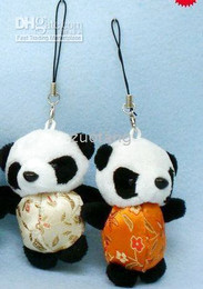 Best Mobile Strap Cell Phone Pendant Chinese Plush Panda Phone Straps Charms Accessories 30pcs/lot