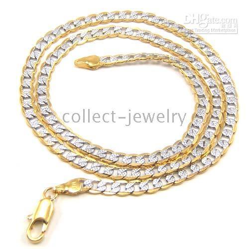 exalted 18K yellowwhite gold gep jewelry solid necklace
