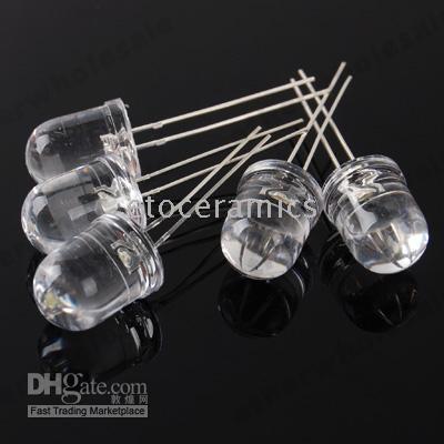 10mm LED, Ultra Bright Diode LED Round Water Clear Red Green Blue Yellow White DHL za darmo