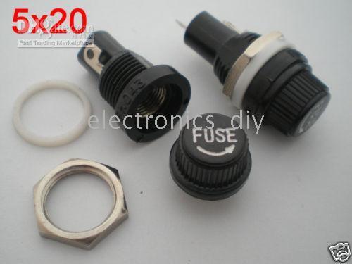 2 PCS Panel Mount Porte-fusible FH043 10 A 250 V//15 A 125 V pour 6x30mm BRAND NEW