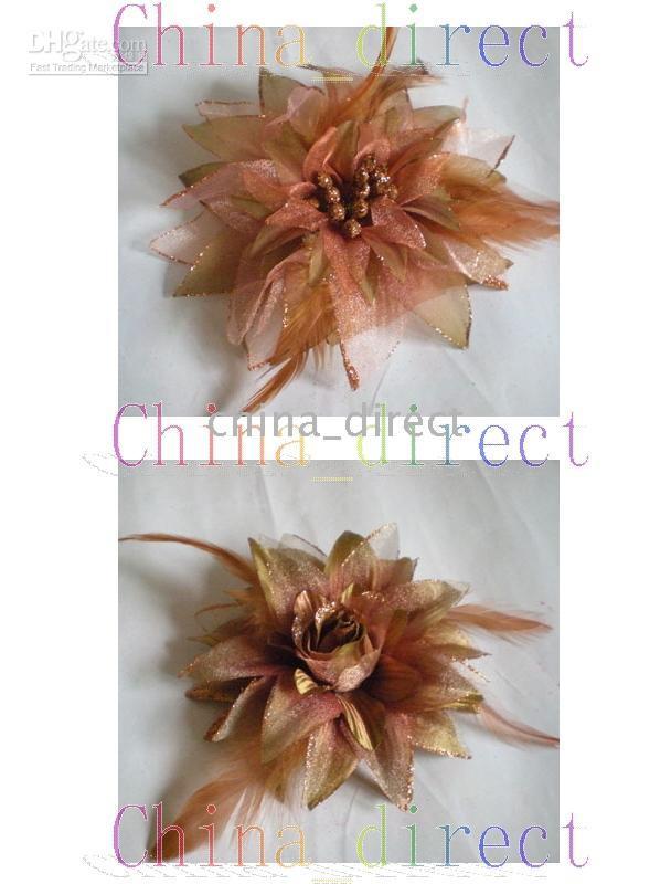 Blomma blomma hår klipp hästsvans hållare brosch pin hatt corsages pin blomma stift 110pcs / parti