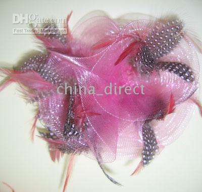 Tüy FASCINATOR klip ÇIÇEK PIN BROOCH Tüyler saç tokası 30 adet / grup Muhteşem