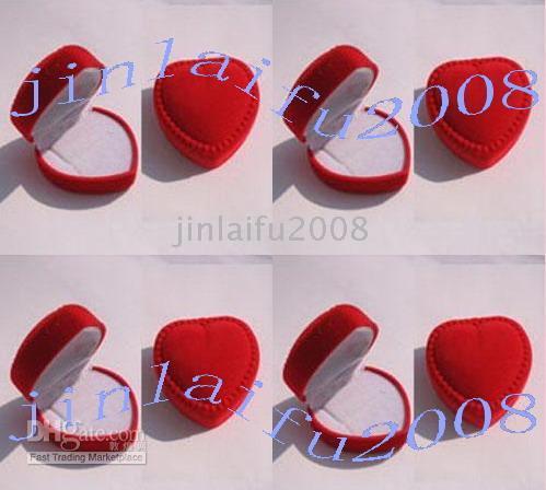 100 st Red Heart Ring Boxes 4.5cmx4.5cm