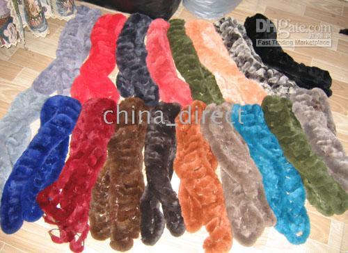 Ladies women Rabbit fur Scarf Fur scarves 15 pcs/lot SUPER HIGH QUALITY,MIXED COLOR